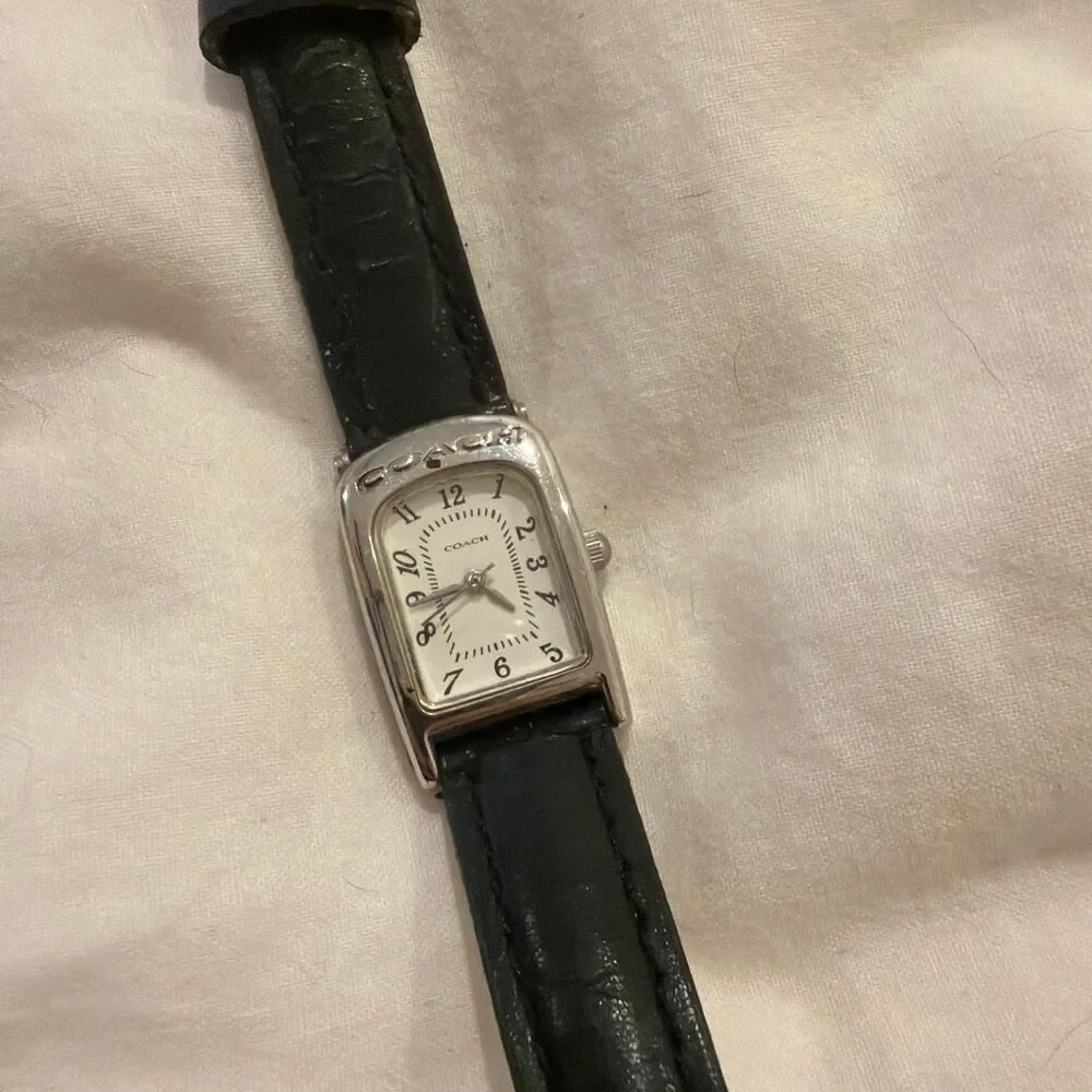 Coach Women's Silver and Black Watch